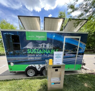 Footprint Project’s mobile, solar-powered microgrids are available at no cost to community resilience partners across the Gulf Coast and Appalachia, providing free, sustainable electricity for those working on the frontlines in severe-weather emergencies. The nonprofit also is deploying water generators that produce water from the atmosphere (pictured here). To learn more or to donate, visit https://www.footprintproject.org.