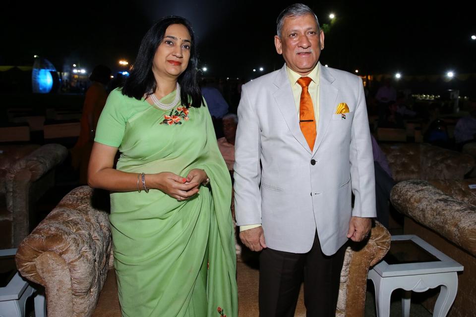 General Bipin Rawat with wife Madhulika Rawat