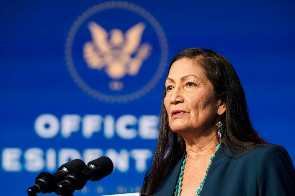 Rep. Deb. Haaland on Dec. 19, 2020, in Wilmington, Delaware.