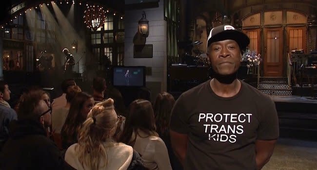 Don Cheadle praised for wearing 'Protect Trans Kids' t-shirt on SNL