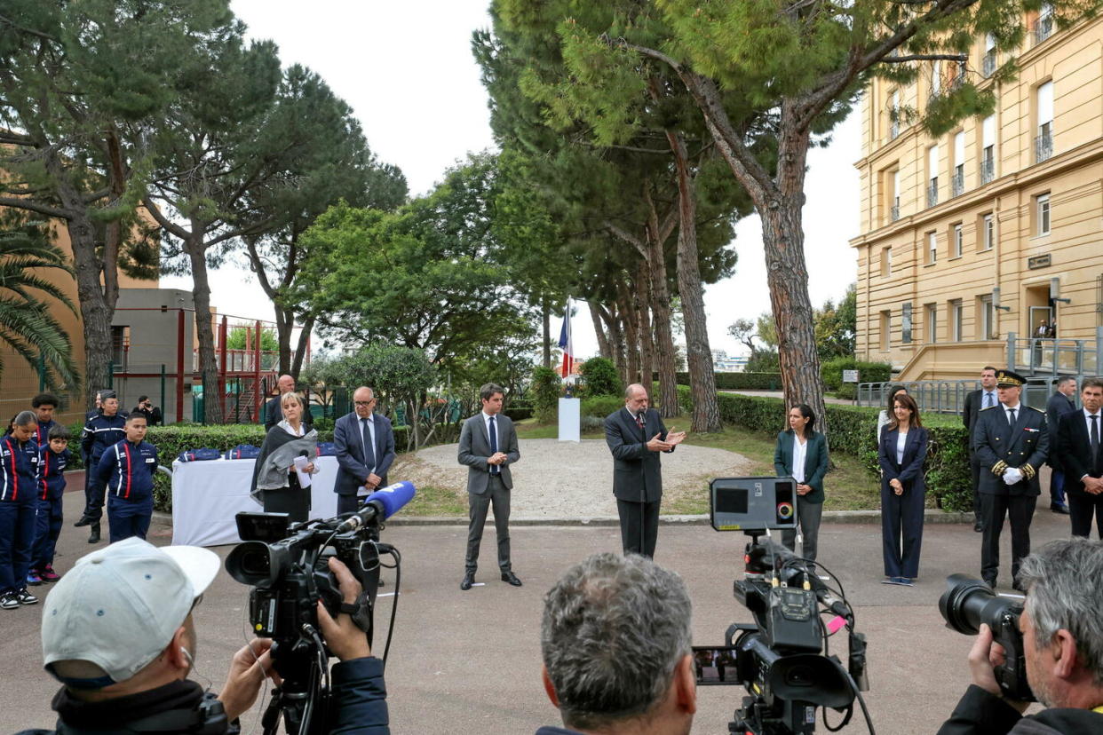 Le Premier ministre Gabriel Attal a pris connaissance dès son bref passage, l’an dernier, à l’Éducation nationale, de l'ampleur du problème de la violence des mineurs.   - Credit:SYSPEO/SIPA / SIPA / SYSPEO/SIPA