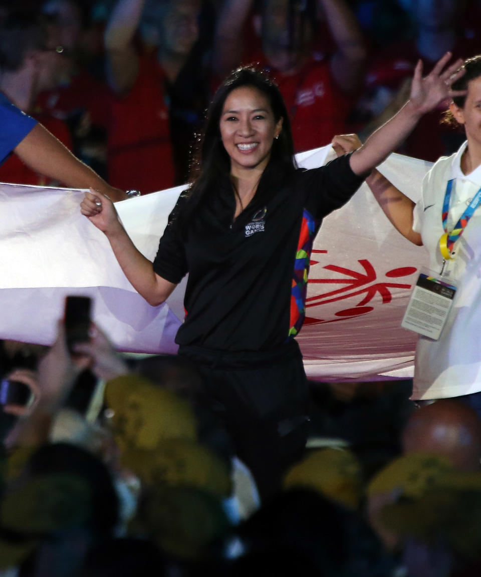 <p>Figure skater Michelle Kwan attends the opening ceremony of the Special Olympics World Games Los Angeles 2015 at the Los Angeles Memorial Coliseum on July 25, 2015 in Los Angeles, California. (Photo by David Livingston/Getty Images) </p>