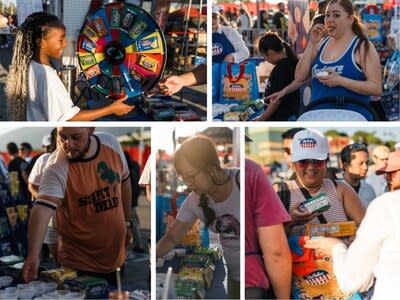 Attendees enjoying samples of SkyFlakes Crackers at the 626 Night Market held at the Santa Anita Race Track (CNW Group/Monde Nissin)