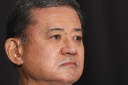 Veterans Affairs Secretary Eric Shinseki is seated before speaking at a meeting of the National Coalition for Homeless Veterans, Friday, May 30, 2014, in Washington. The president said Friday that Shinseki is resigning amid widespread troubles with veterans&#39; health care. (AP Photo/Charles Dharapak)