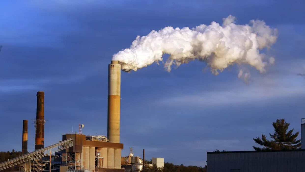 Coal-fired plants, such as this one in New Hampshire, generate electric power, but also release harmful carbon dioxide into the atmosphere.