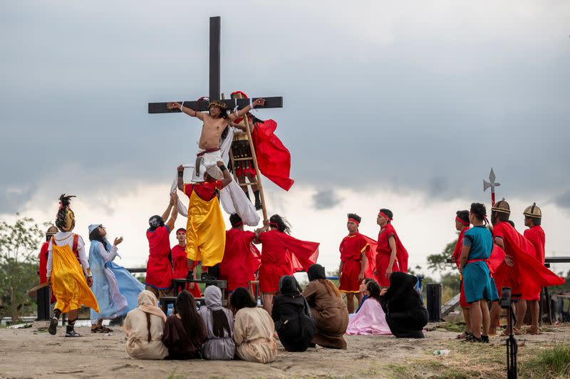 Crucifixion during Good Friday in Philippines