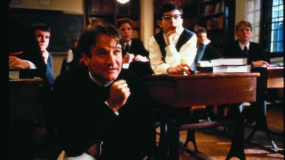 Robin Williams in the 1989 film 'Dead Poets Society,' which was filmed in Delaware.