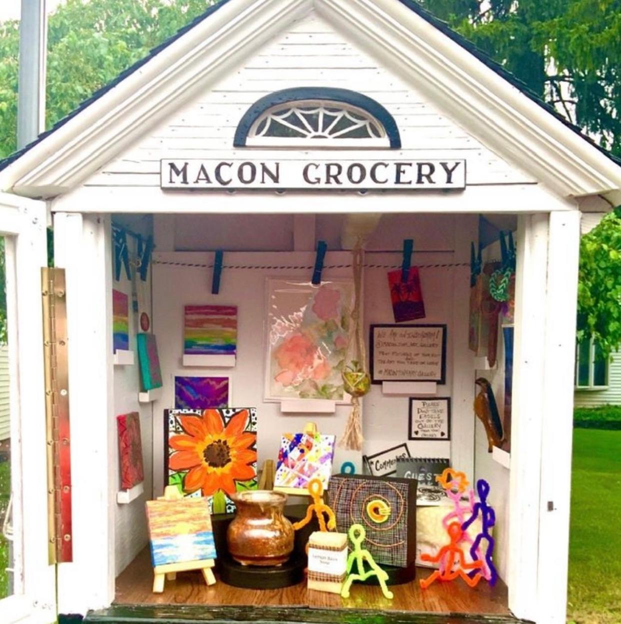 The Macon Tiny Art Gallery, next to Macon Grocery (8160 Clinton-Macon Road), was started by artist and former Tecumseh Public Schools art teacher Bethanne Paepke in 2021. It is part of the free little art gallery (FLAG) national movement started in 2020. FLAGs number in the hundreds — with 415 mapped as of June 30.