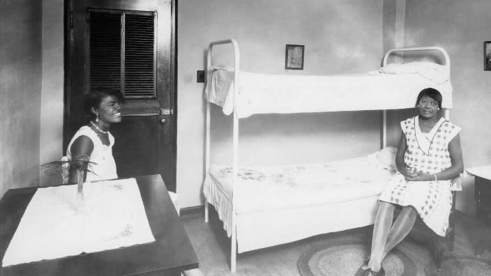 Two young Prairie View A&M University students sit in the comfort of dormitories in this undated picture. (Photo by Prairie View A&M University/Historically Black Colleges and Universities via Getty Images)