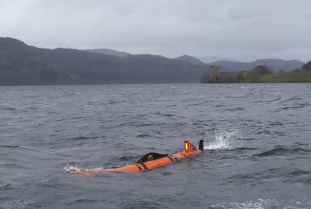 Munin, an intelligent marine robot, explores Loch Ness in Scotland, Britain April 13, 2016. REUTERS/Russell Cheyne