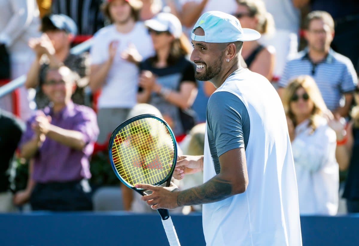 The Wimbledon finalist prevailed in a 6-7(2) 6-4 6-2 victory  (AP)