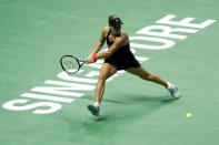 Tennis - WTA Tour Finals - Singapore Indoor Stadium, Kallang, Singapore - October 22, 2018 Germany's Angelique Kerber in action during her group stage match against Kiki Bertens of the Netherlands REUTERS/Edgar Su