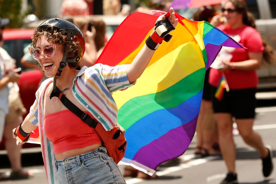 The inaugural Athens Pride Parade passes through downtown Athens, Ga., on Sunday, June 12, 2022. Athens Pride was organized by the Athens Pride and Queer Collective.