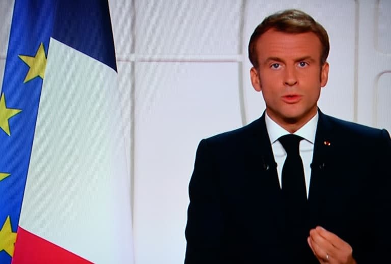 Le président Emmanuel Macron lors de son allocution du 9 novembre 2021 à Paris - Christophe ARCHAMBAULT © 2019 AFP