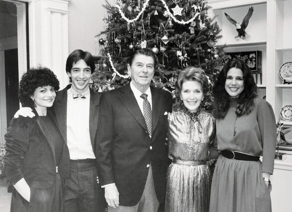 The Reagan family on Christmas in the White House.