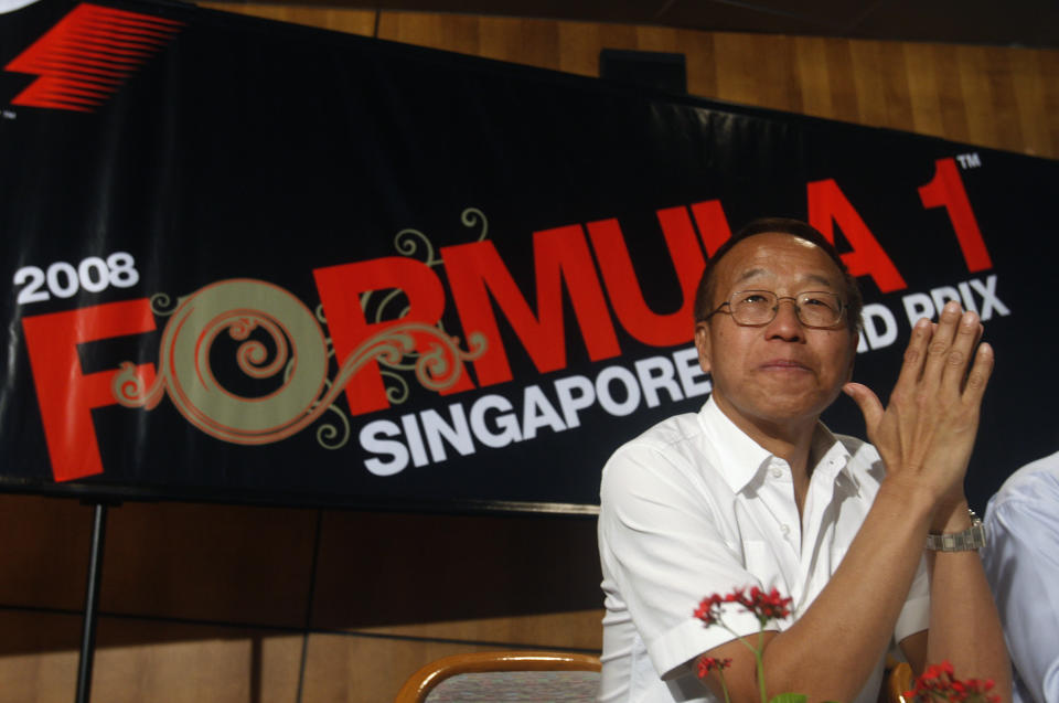 Billionaire hotelier Ong Beng Seng at a news conference in Singapore on 11 May 2007.