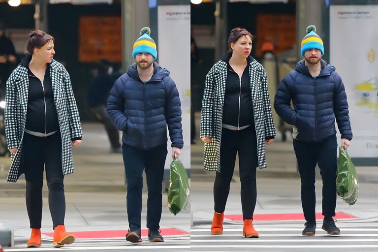 Daniel Radcliffe y Erin Darke fueron captados durante un paseo por Nueva York cuando ella cursaba su tercer trimestre de embarazo