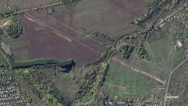PHOTO: A section of trench in Hirske, Ukraine, on Oct. 6, 2022. (Planet Labs PBC)