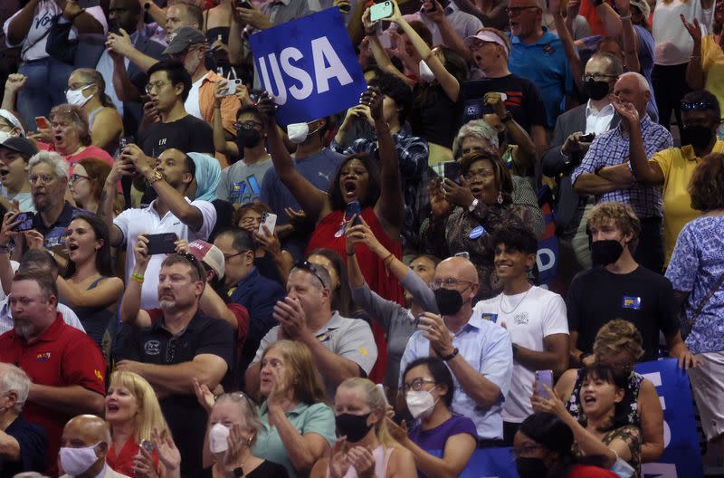 U.S. President Biden attends a DNC rally