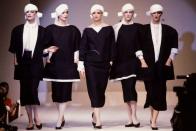 <p>Models on the runway at Claude Montana's spring 1983 ready-to-wear show. </p>