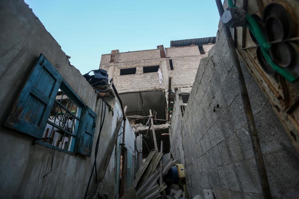 A view of buildings that were destroyed during Israeli air raids in the southern Gaza Strip on 25 October 2023 in Khan Yunis, Gaza (Getty Images)