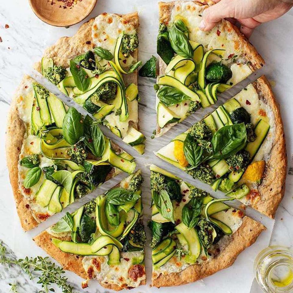 Herb Garden Zucchini Pizza