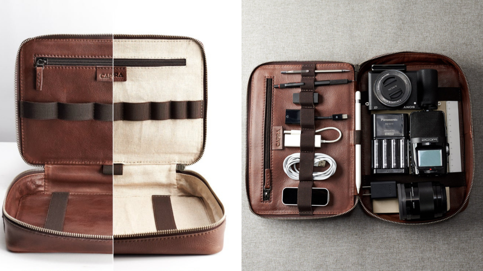 The best gifts for travelers: CapraLeather Electronics Organizer