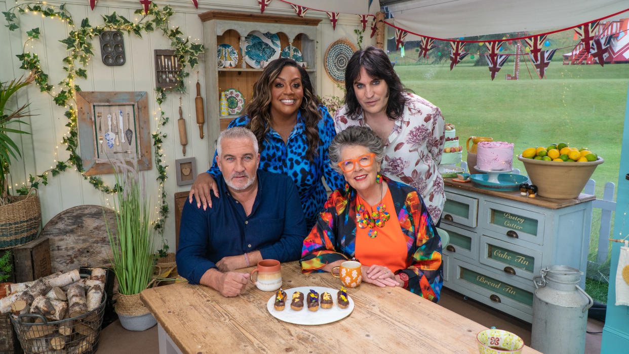 Paul, Prue, Alison and Noel - The Great British Bake Off 2023 final. (Channel 4)