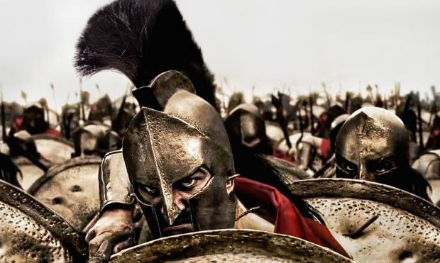 <p>Warner Bros.</p><p>Zack Snyder’s stylized historical epic might have more muscles per actor than any action movie ever made. Adapted from Frank Miller’s graphic novel of the same name, the film follows a group of 300 Spartan soldiers, led by King Leonidas (Gerard Butler), as they go to battle against an invading army of more than 300,000. The action is bloody and graphic and Butler brings the energy throughout, doing some of his own stunts and uttering the <a href="https://www.youtube.com/watch?v=4Prc1UfuokY" rel="nofollow noopener" target="_blank" data-ylk="slk:now-iconic line, “This is Sparta.”;elm:context_link;itc:0;sec:content-canvas" class="link ">now-iconic line, “This is Sparta.”</a></p>