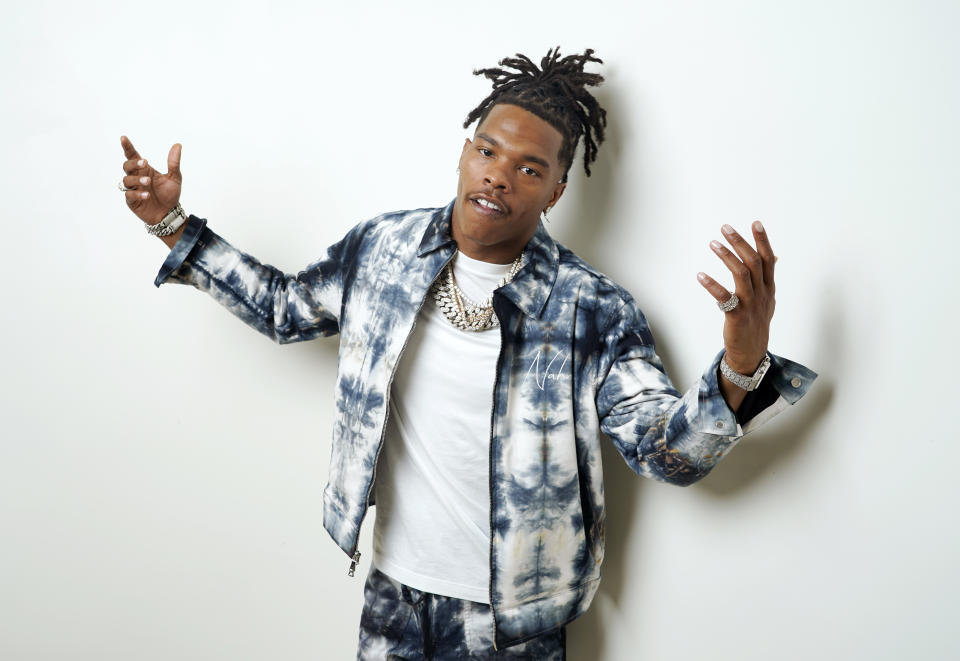 Rapper Lil Baby poses for a portrait on Wednesday, Oct. 5, 2022, in Los Angeles to promote his third studio album “It’s Only Me." (AP Photo/Chris Pizzello)