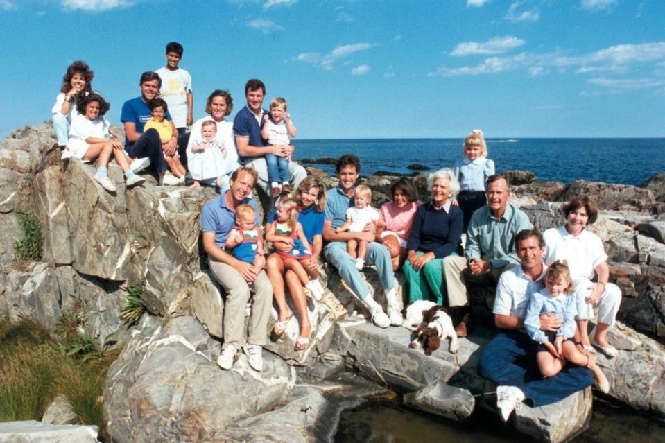 The Bush family on vacation in Kennebunkport, Maine