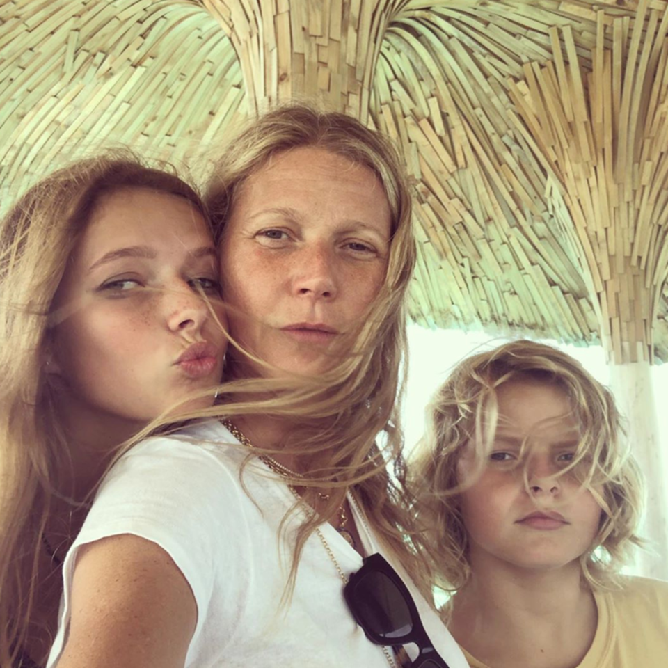 Gwyneth Paltrow with Apple and Moses Martin (Paltrow/Instagram)