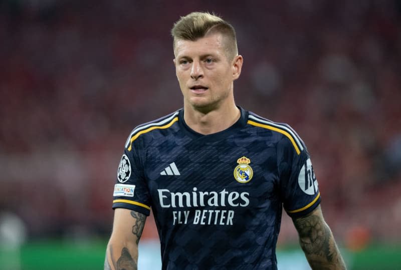 Madrid's Toni Kroos is pictured during the UEFA Champions League soccer match between Bayern Munich and Real Madrid at the Allianz Arena. Kroos has made a major sacrifice in a bid to get extra fit ahead of returning to international football at Euro 2024. Sven Hoppe/dpa