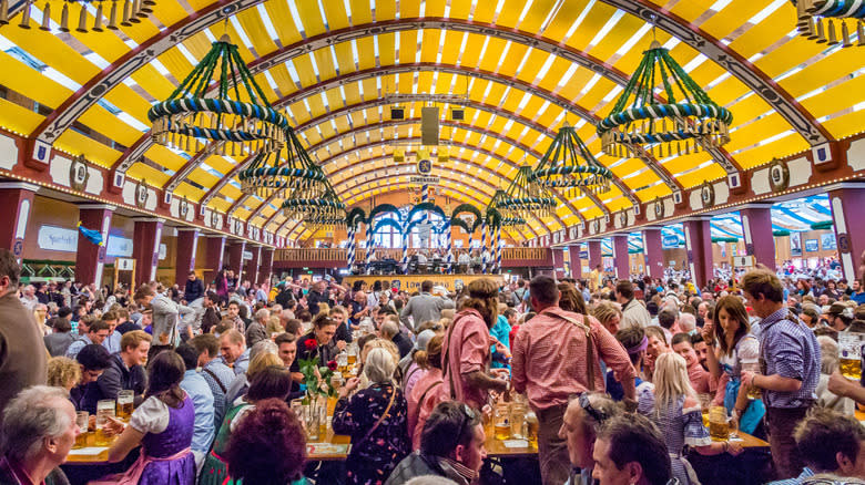 interior Oktoberfest beer tent