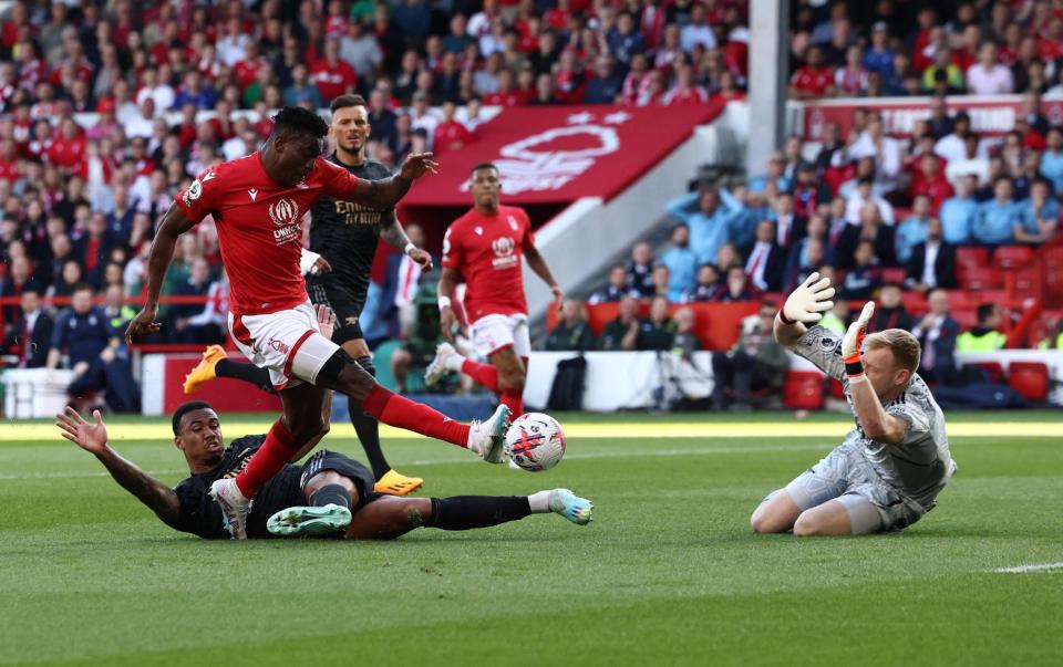 Taiwo Awoniyi&#39;s finish - Getty Images/DARREN STAPLES