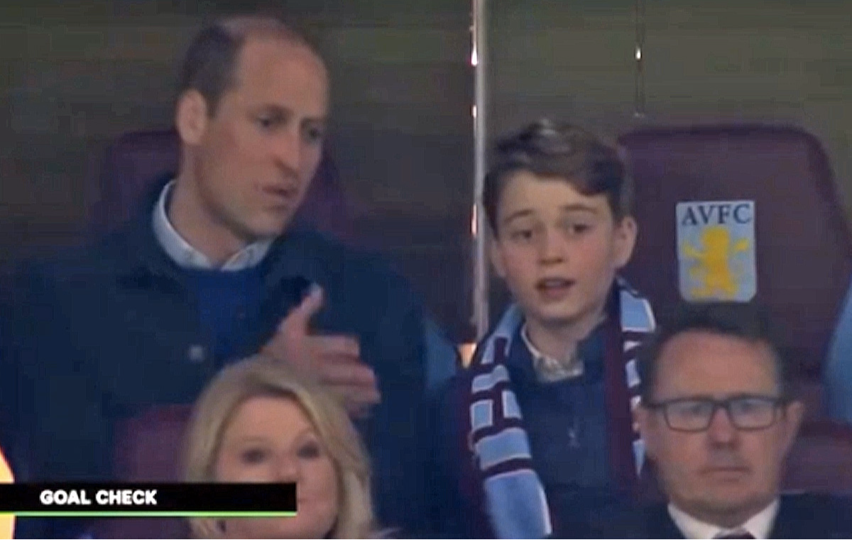 Prince William with George at an Aston Villa game (TNT Sports)