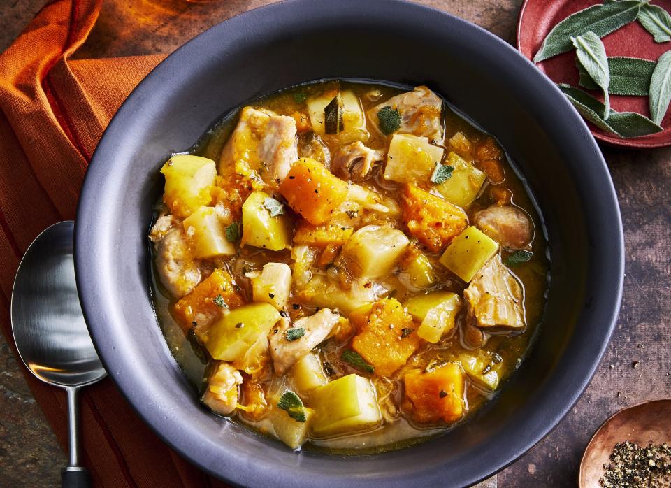 Chicken, Apple, and Butternut Squash Stew