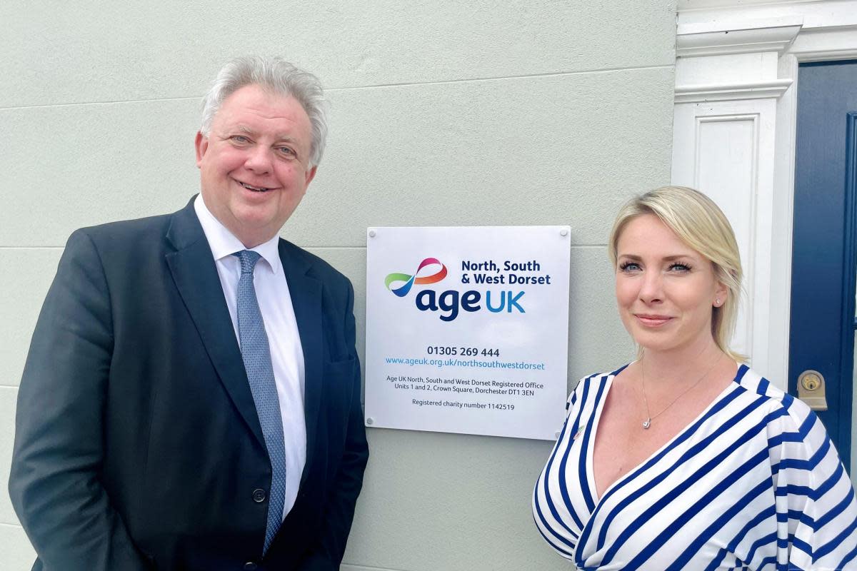 PCC David Sidwick with Terri Lewis from North, South and West Dorset Age UK <i>(Image: OPCC)</i>