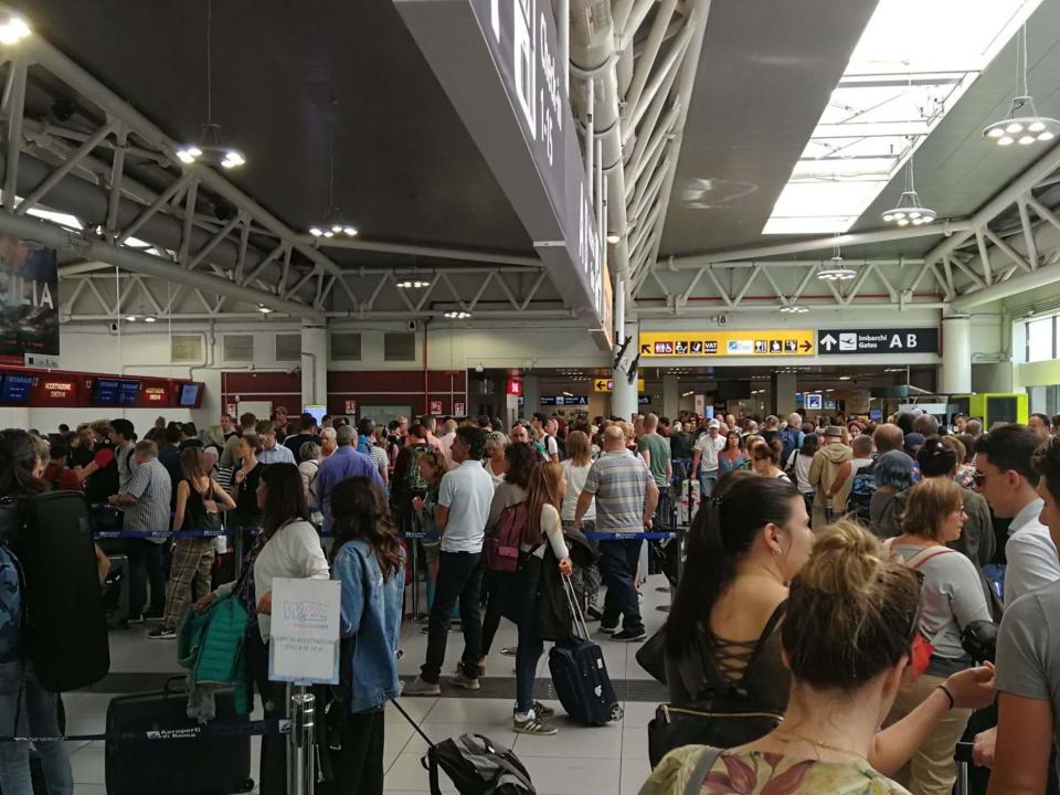 Handout photo courtesy of Graeme Jolly of the scene at Rome Ciampino airport: PA