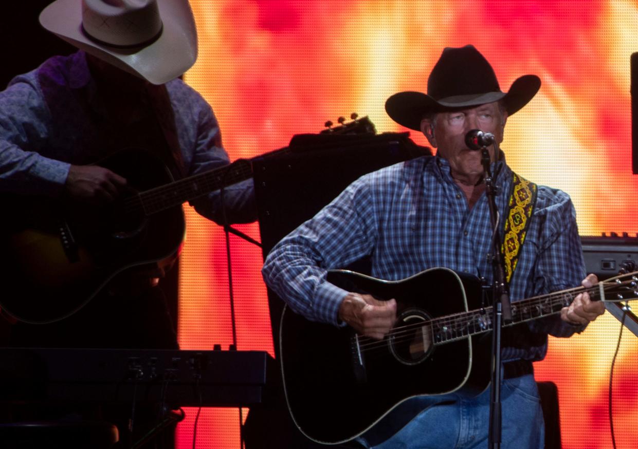 George Strait performs at Nissan Stadium in Nashville in July. He plays Jack Trice Stadium in Ames next year.