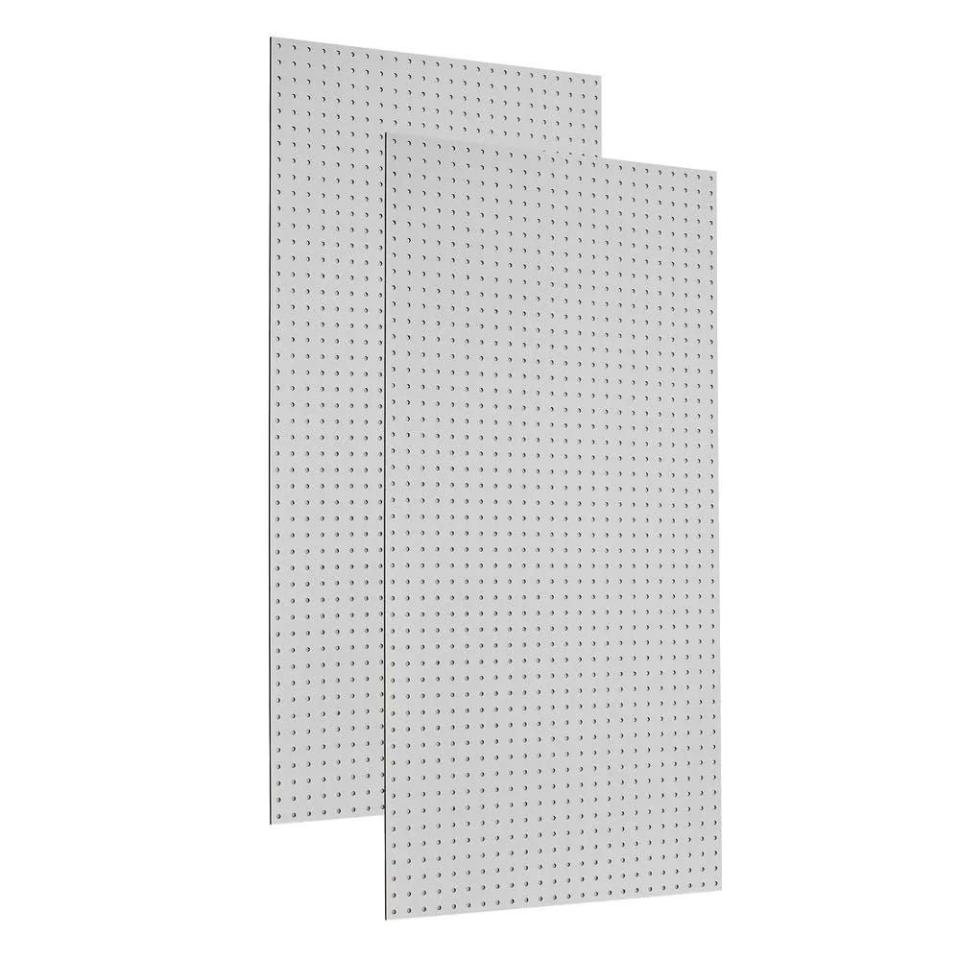 50) 1/4-Inch White Pegboard Wall Organizers (Set of 2)