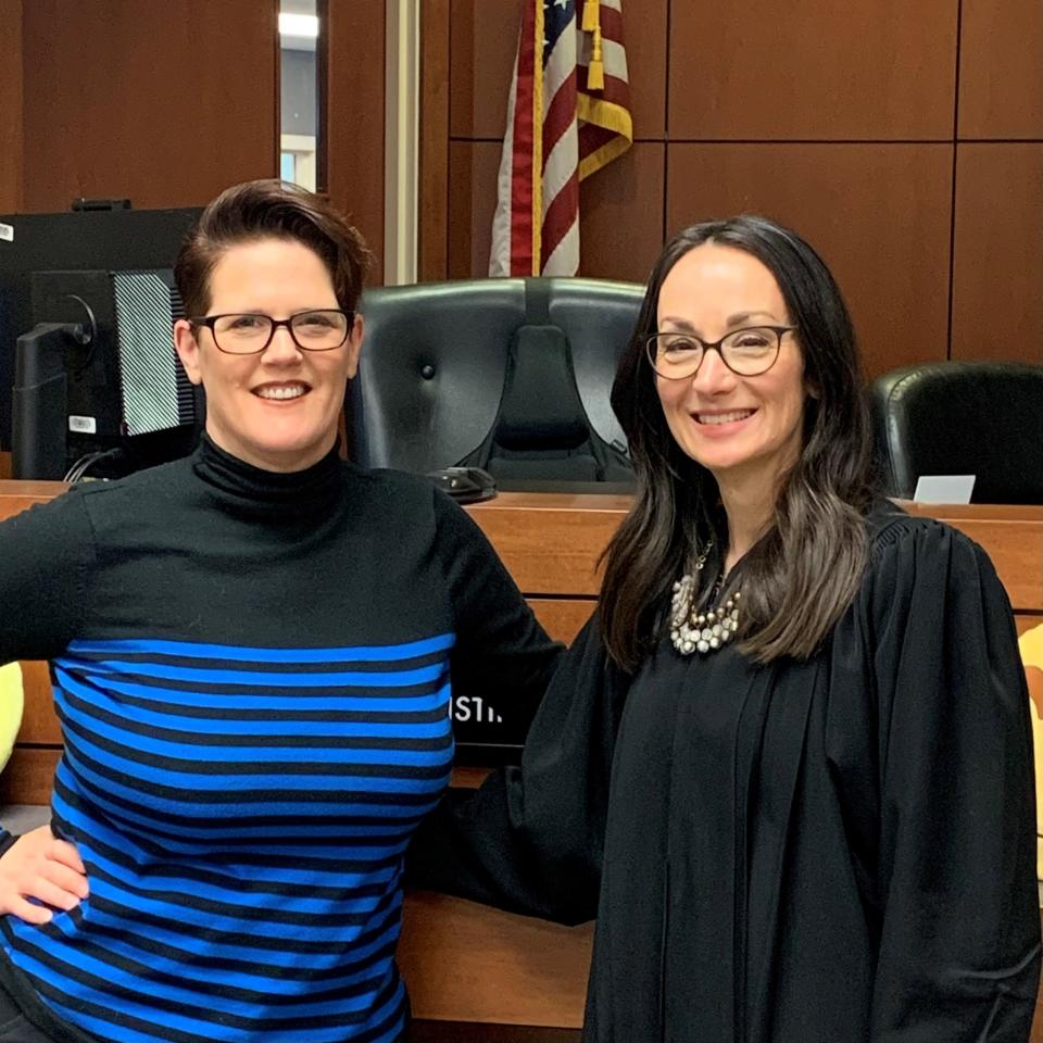 Bonnie Jean Feldkamp and Judge Christine Ward in Jefferson Family Court