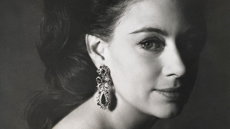 Princess Margaret gazes confidently at the photographer – her husband Lord Snowdon – in a 1967 image reminiscent of the controversial photo taken for her 29th birthday