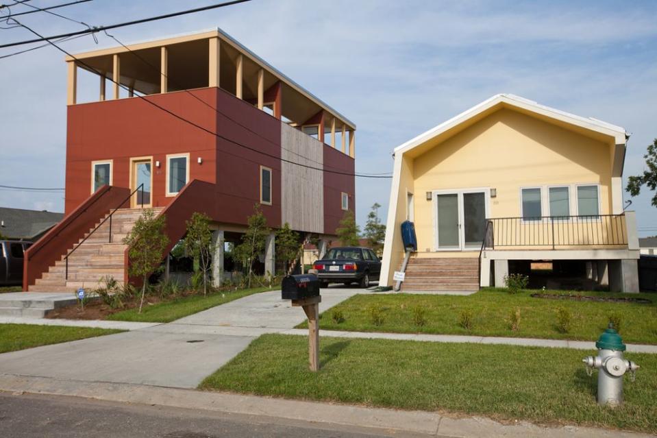 Homes built by Brad Pitt's Make It Right Foundation in New Orleans