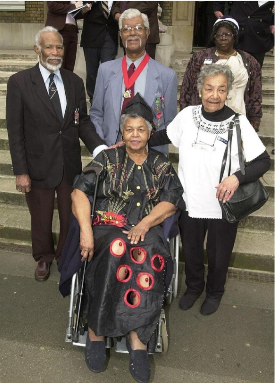 West Indies veteran Connie Mark with Hector Watson, Sam King, and Lilian Bader