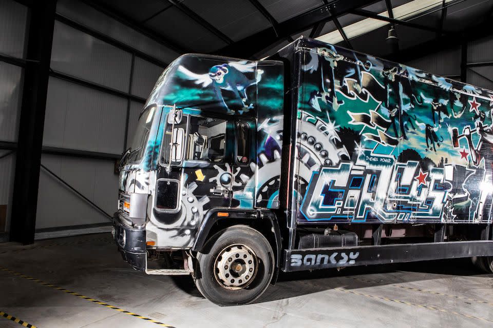 Photos of Volvo Truck with Banksy's Artwork