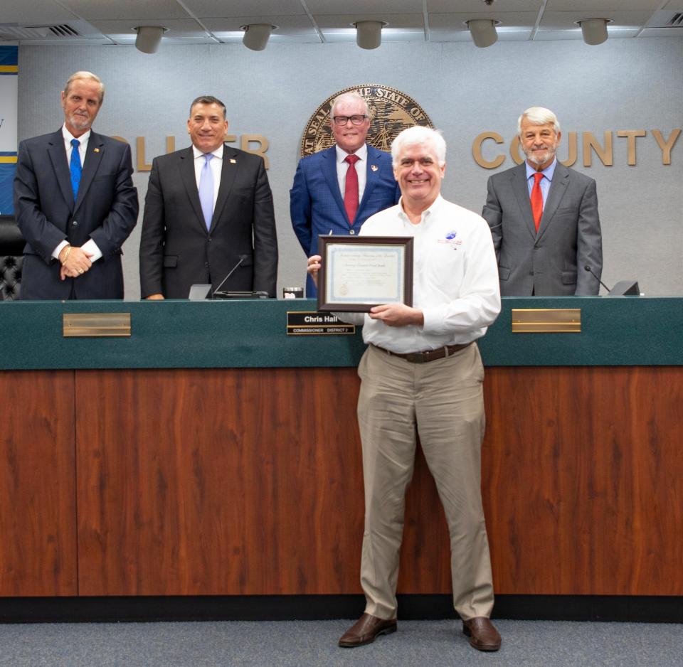 Richard LeBer, president and CEO of Harry Chapin Food Bank of Southwest Florida, accepts the Business of the Quarter award on June 11. Presented by the Greater Naples Chamber and the Collier Board of County Commissioners, this award recognizes organizations that enhance the community through financial, volunteer and active involvement in the community and assist in creating a better quality of life for all citizens.