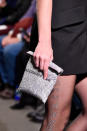 <p>A silver embellished pouch bag from the Alexander Wang FW18 show. (Photo: Getty Images) </p>