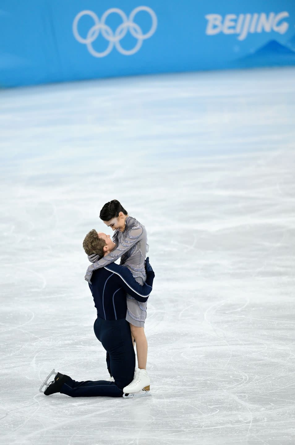 madison chock r and evan bates of the united states react after the figure skating team event ice dance free dance at capital indoor stadium in beijing capital of china feb 7