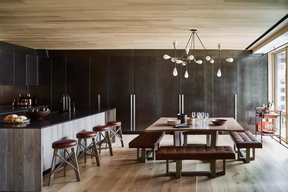 The interior kitchen space in Valles Suite at Caldera House